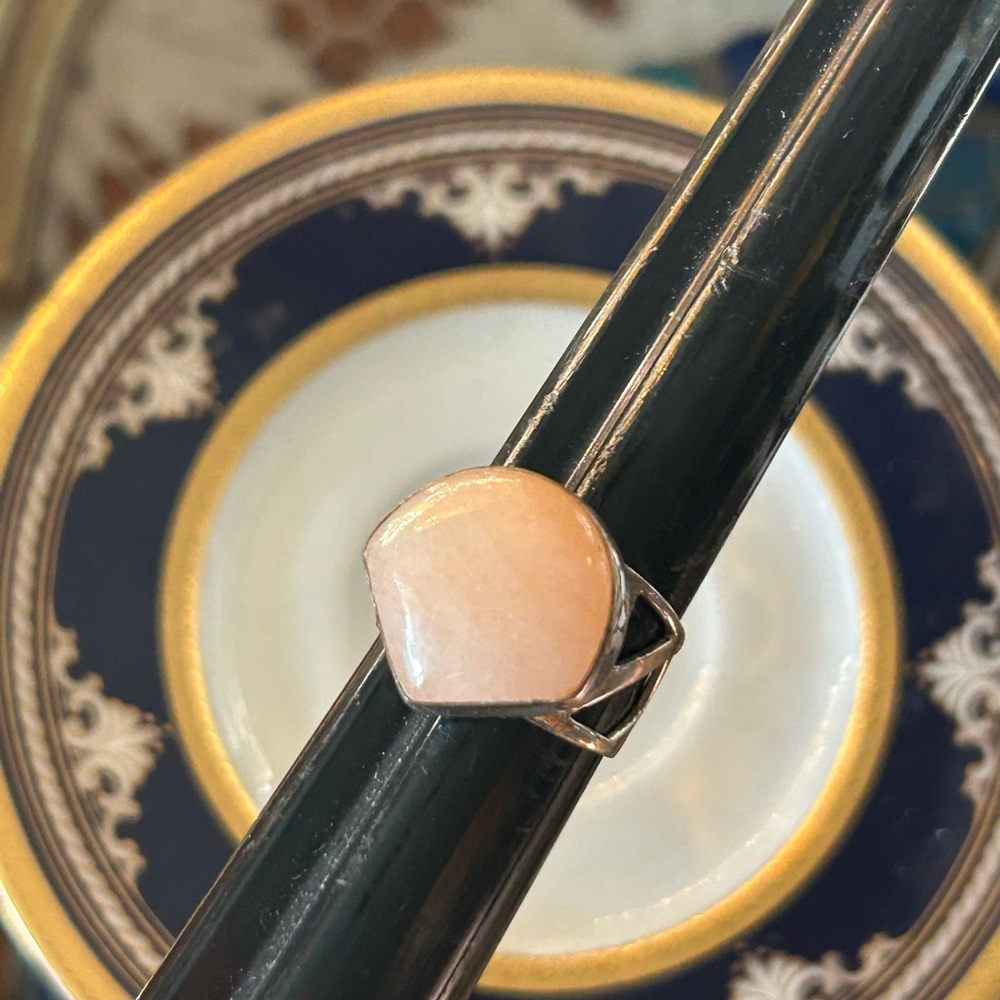 Vintage Jay King Sterling Signed DTR Navajo Old Pink Rose Quartz Ring